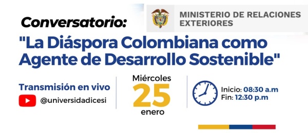 Este 25 de enero se realizará el conversatorio: La diáspora como agente de desarrollo sostenible
